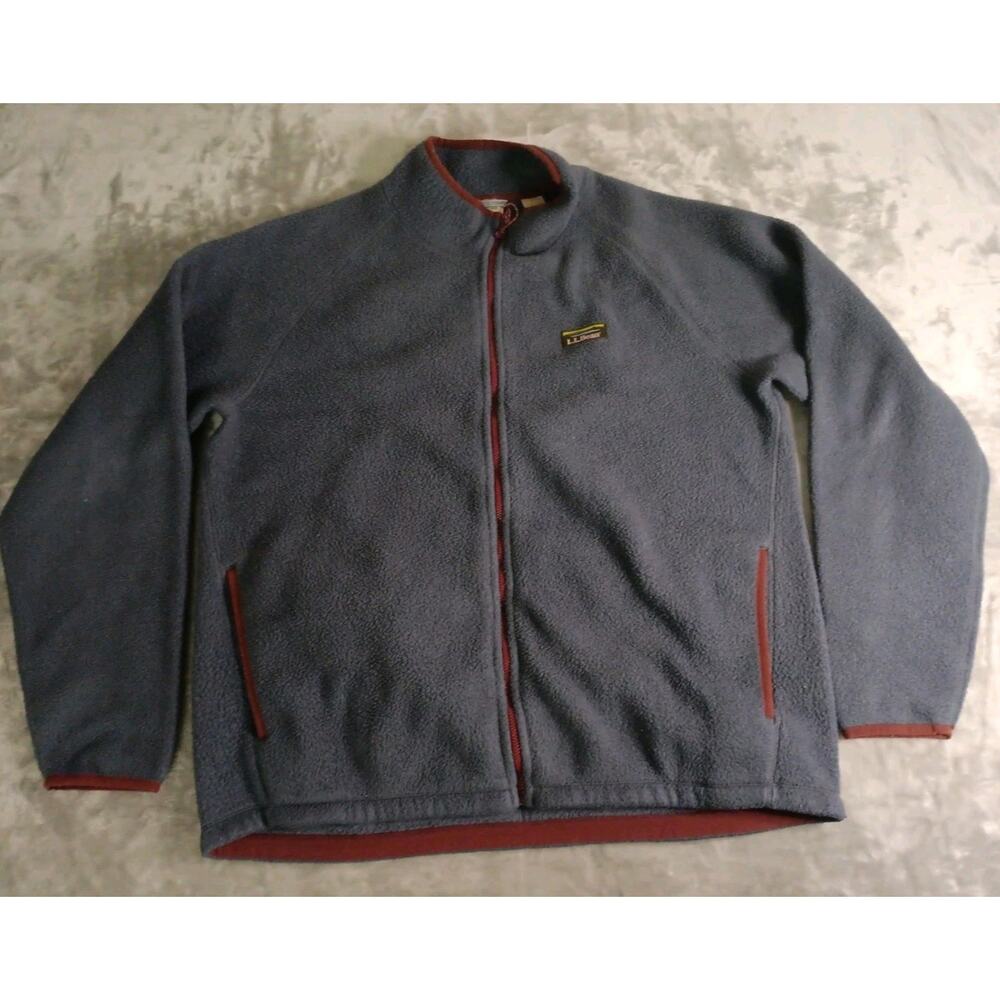 LL Bean Fleece Sweater Full Zip Up 518186 Mens Large